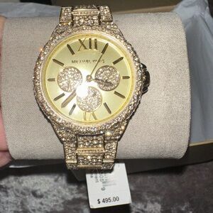 Michael Kors Gold-tone Crystal Pavé Bracelet Watch